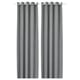 ROSENMANDEL grey block-out curtains, wool-like, eyelet design.