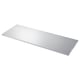 SÄLJAN silver rectangular worktop, smooth surface, edge detail, modern kitchen design.