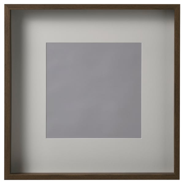 SANNAHED wooden frame, dark brown, square, with clear plastic front, holds photos or artwork.
