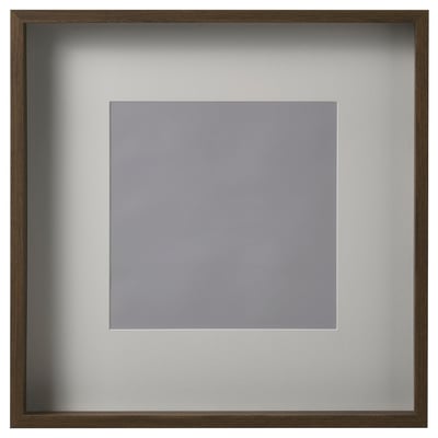 SANNAHED wooden frame, dark brown, square, with clear plastic front, holds photos or artwork.
