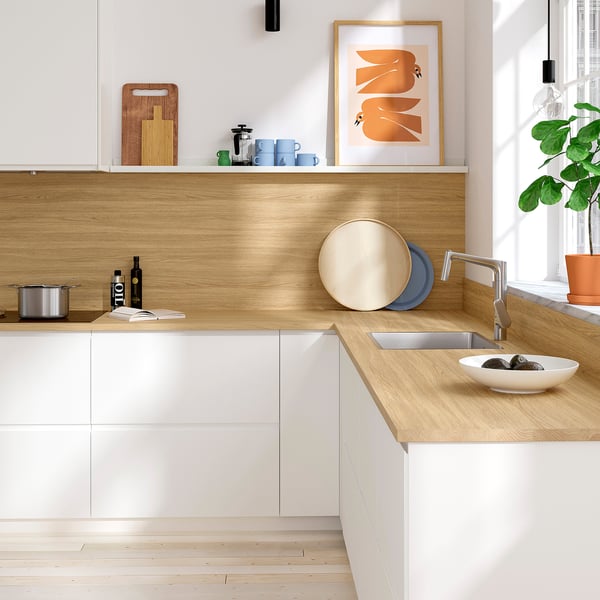 SIBBARP Custom made wall panel, light oak effect/laminate, 1 m²x1.3 cm