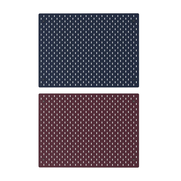 SKÅDIS Pegboard, double sided/dark grey-blue dark lilac-red, 76x56 cm