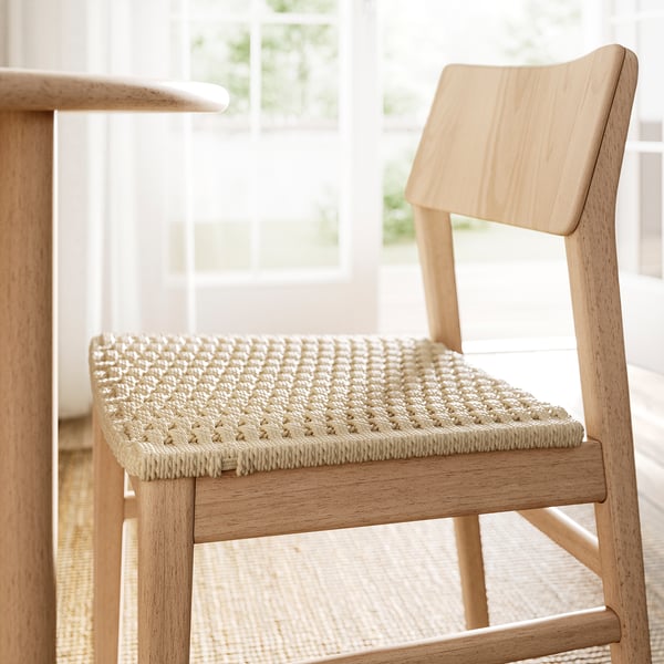 SKANSNÄS chair: light wood, woven seat, clean design.