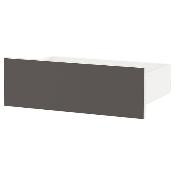 SKATVAL drawer, dark grey and white, modern minimalist design, metal and particleboard construction.