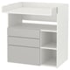 White SMÅSTAD baby changer unit with open and drawer storage.