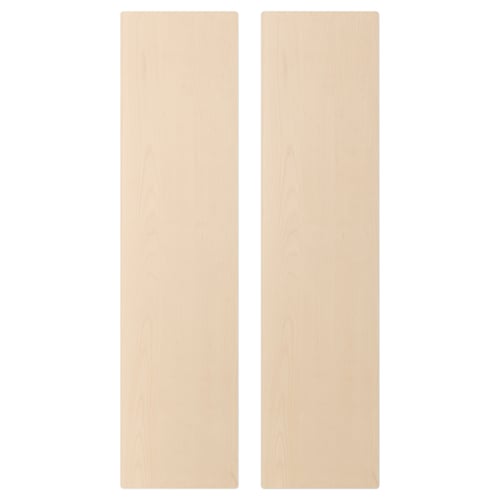 Two light-colored wooden doors side by side. Designed for SMÅSTAD storage units, made of birch veneer with rounded corners.