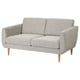 SMEDSTORP sofa: grey, retro style, soft cushions, wooden legs.
