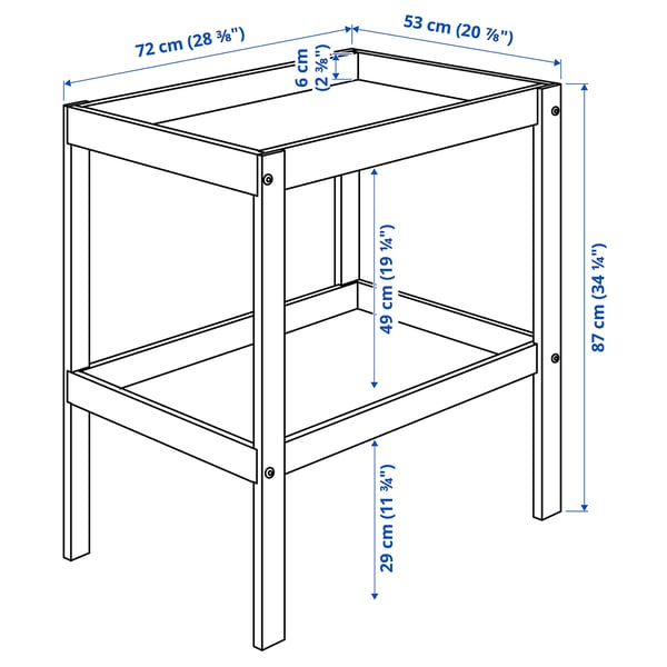 Illustration with measurements for the product: SNIGLAR.