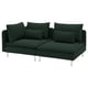 SÖDERHAMN deep seat corner sofa in dark green, modern design with removable cushions.