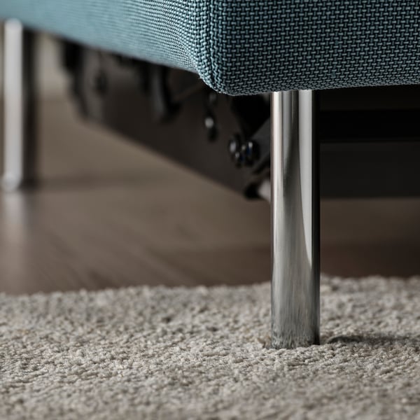 Modern sofa with sleek metal legs; quality upholstery in a stylish, textured fabric.