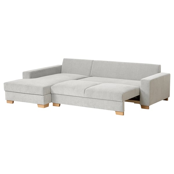 The SÖRVALLEN sofa, light grey, l-shaped with storage, minimalist scandinavian design.