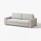 SÖRVALLEN sofa, light grey fabric, modern minimalist design, rectangular shape with angled backrest.