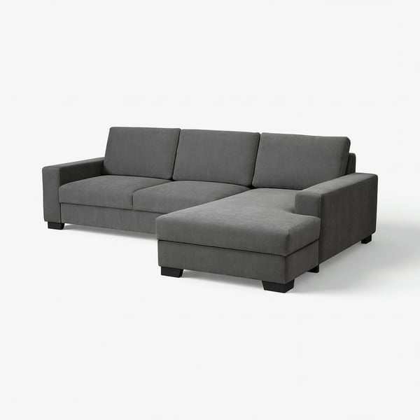 Modern grey SÖRVALLEN sectional sofa with chaise, sleek design.