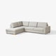SÖRVALLEN light grey sectional sofa, modern scandinavian design, l-shaped, light wood legs.