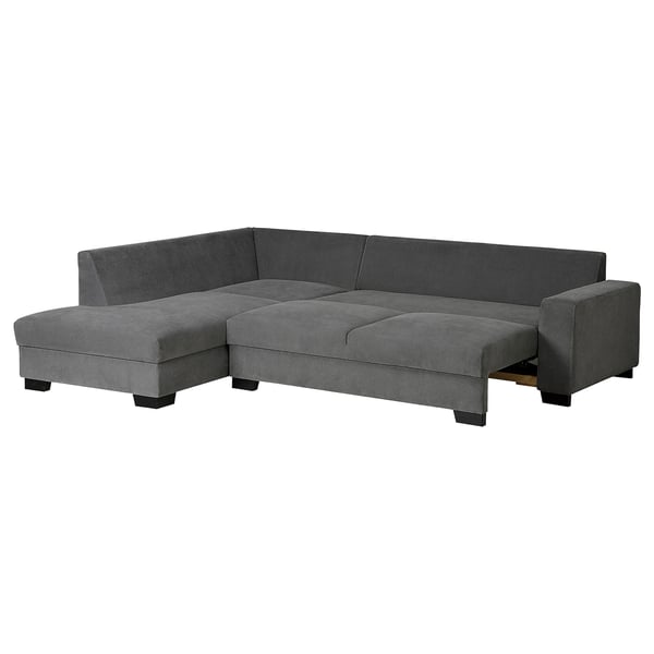 SÖRVALLEN modern charcoal corner sofa, clean lines, plush cushions.