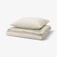 SOLFIBBLA duvet set, beige striped, 100% cotton, rectangular, vintage charm.