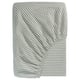 A SOLFIBBLA grey and white striped fitted sheet for mattresses up to 26 cm thick, made of 100% cotton, featuring elasticated edges.