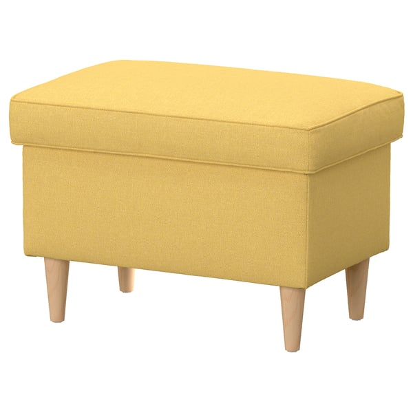 STRANDMON Footstool with storage, Tibbleby yellow
