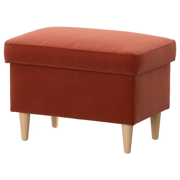 STRANDMON Footstool with storage, Tommaboda brown-red
