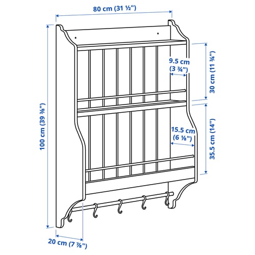 TORNVIKEN Plate shelf, off-white, 80x100 cm