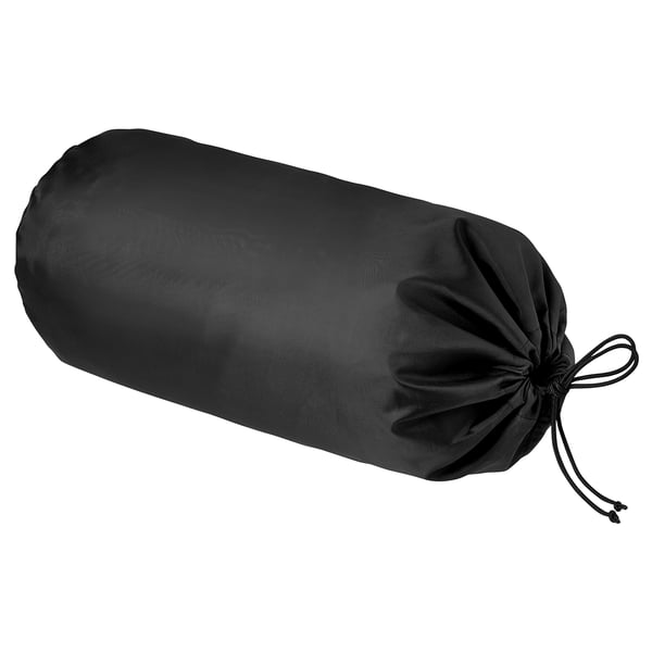 Black, cylindrical storage bag with drawstring, likely for TORPÖN net or similar outdoor accessory.
