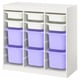 TROFAST Storage combination with boxes, room divider/white lilac, 99x44x94 cm