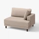 An UPPÅKRA beige fabric sofa with wooden legs.
