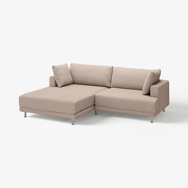 Modern beige sectional sofa, UPPÅKRA, with clean lines and cushy seats.