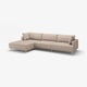 An UPPÅKRA sofa in beige with a modern design, featuring a comfortable sink-in feel and stylish legs.