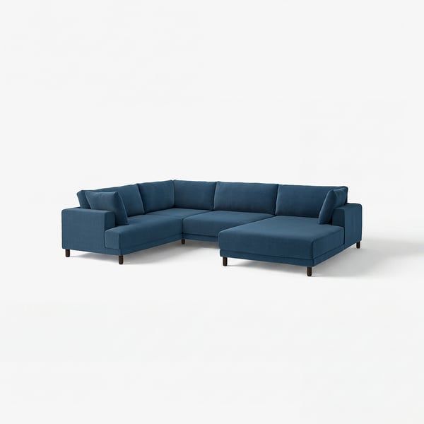 UPPÅKRA comfortable blue sectional sofa with clean design and oversized cushions.
