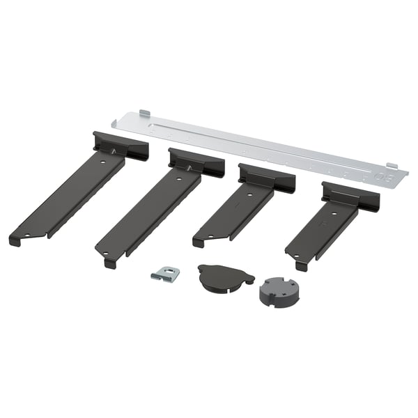 UTRUSTA fittings, black, plastic & steel, for diy pantry door.