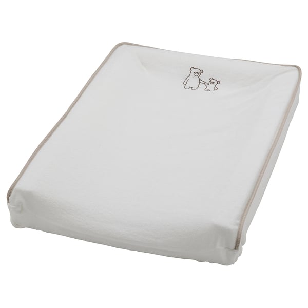 VÄDRA Babycare mat with cover, white/terry, 48x74 cm
