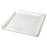 A white VÄDRA baby changing mat, rectangular, with padded edges.