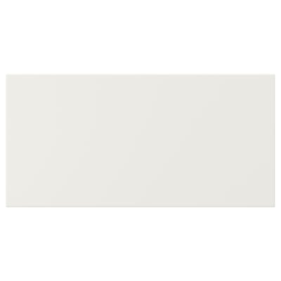 The VEDDINGE kitchen modern white cabinet fronts with a smooth, sleek design.
