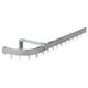 Silver VIDGA curtain rail system with adjustable corner pieces and hooks for flexible curtain placement.