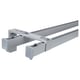 A silver VIDGA double curtain rod system. It includes two horizontal rails and supporting brackets, designed to hold multiple curtain layers.