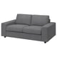 VIMLE 2-seat sofa, grey, chunky fabric, rectangular shape, two back cushions.