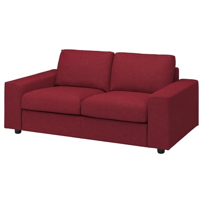 Red VIMLE 2-seater sofa, modern, fabric.