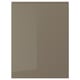 VOXTORP high-gloss brown cabinet door, sleek modern design, smooth surface, integrated handle, durable fibreboard.