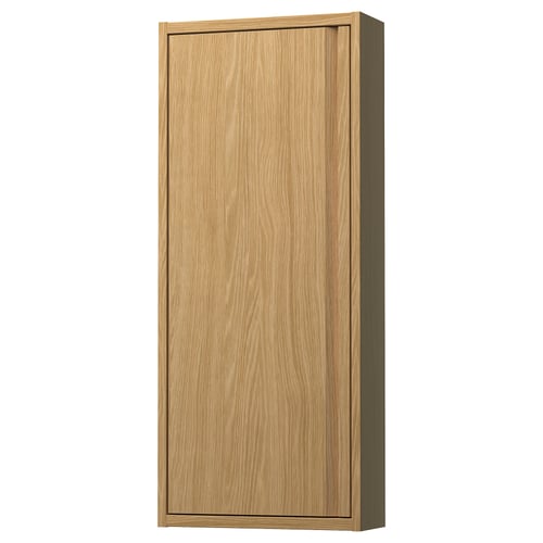 ÄNGSJÖN vægskab, egetræsmønster, rektangulært, minimalistisk design.
