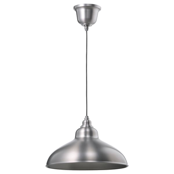 Moderne ANKARSPEL pendel, tinfarvet metallisk skærm, hængende ledning, industrielt design.