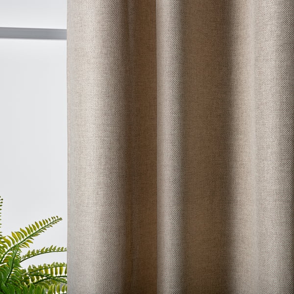 ANNAKAJSA Lysdæmpende gardin, 1 stk., beige/med rynkebånd, 300x250 cm