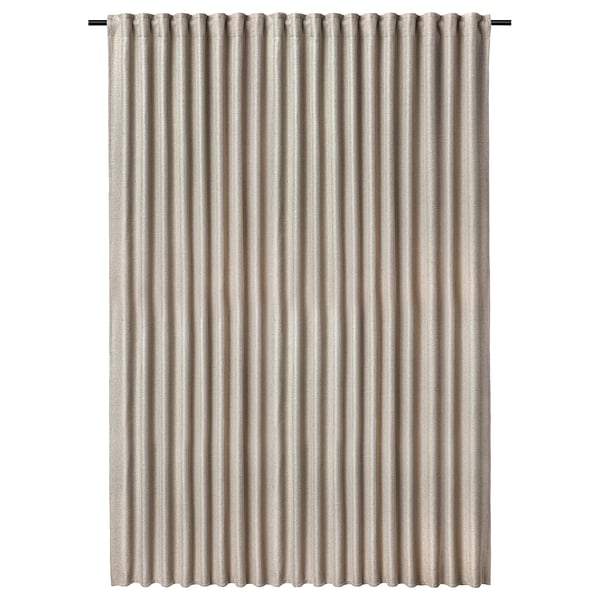ANNAKAJSA Lysdæmpende gardin, 1 stk., beige/med rynkebånd, 300x250 cm