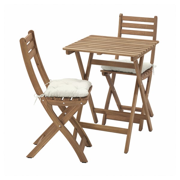ASKHOLMEN Bord+2 klapstole, ude