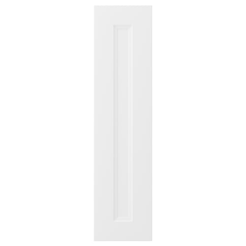 Dette billede er den hvide AXSTAD køkkenlåge med en glat, mat finish, bløde linjer og indsat paneldesign.