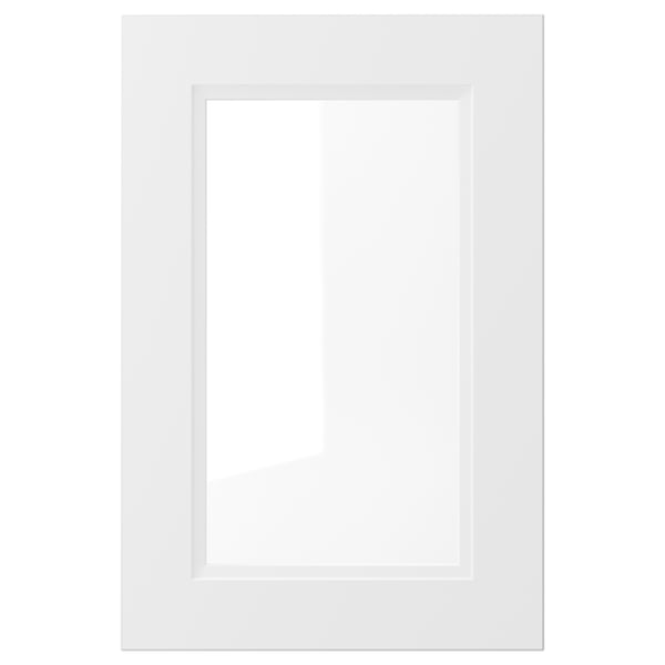 AXSTAD hvid skabslåge, rektangulær med bløde linjer, hvid plast og glas, moderne eller traditionelt design.