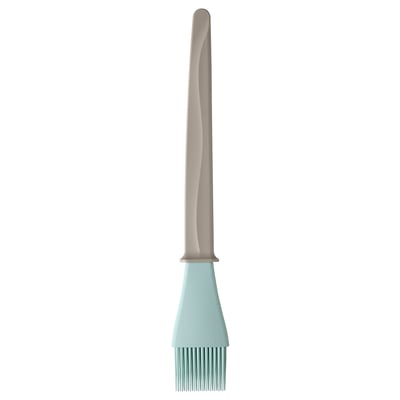 BAKGLAD silikonebørste beige & aqua, langt skaft, konisk form, gummibørster til bagning.