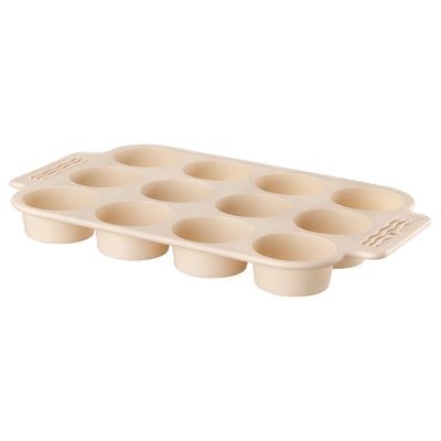 BAKTIDER silikone muffinform, beige, 12 kopper, jævn varmefordeling, nem udløsning, to håndtag.