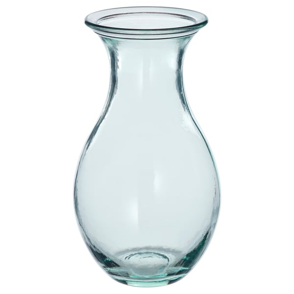 BERGKÖRSBÄR Vase, glas/grøn, 15 cm