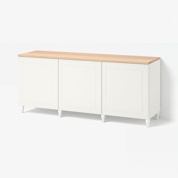 BESTÅ Opbevaring med låger, hvid/Smeviken/Kabbarp hvid, 180x42x76 cm